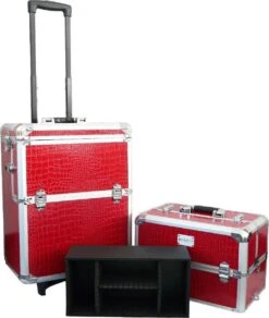 Veronica NAIL-PRODUCTS Aluminium Nagel Trolley 3 In 1 CROCO ROOD, Pedicure, Manicure. Ook Als Sinterklaas Trolley, Trolly, Koffer! -Mode Cosmetica Winkel 1015x1200 1