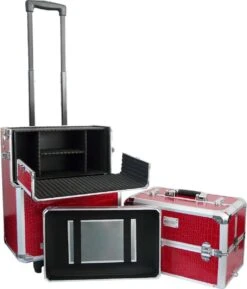 Veronica NAIL-PRODUCTS Aluminium Nagel Trolley 3 In 1 CROCO ROOD, Pedicure, Manicure. Ook Als Sinterklaas Trolley, Trolly, Koffer! -Mode Cosmetica Winkel 1027x1200 5