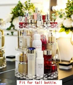 JZK Clear Acryl Home Beauty-organizer 360°, Draaibaare Cosmeticabox Voor Dresser, Slaapkamer, Badkamer, Voor Lippenstift, Kwastjes, Nagellak, Crèmes -Mode Cosmetica Winkel 1030x1200 1
