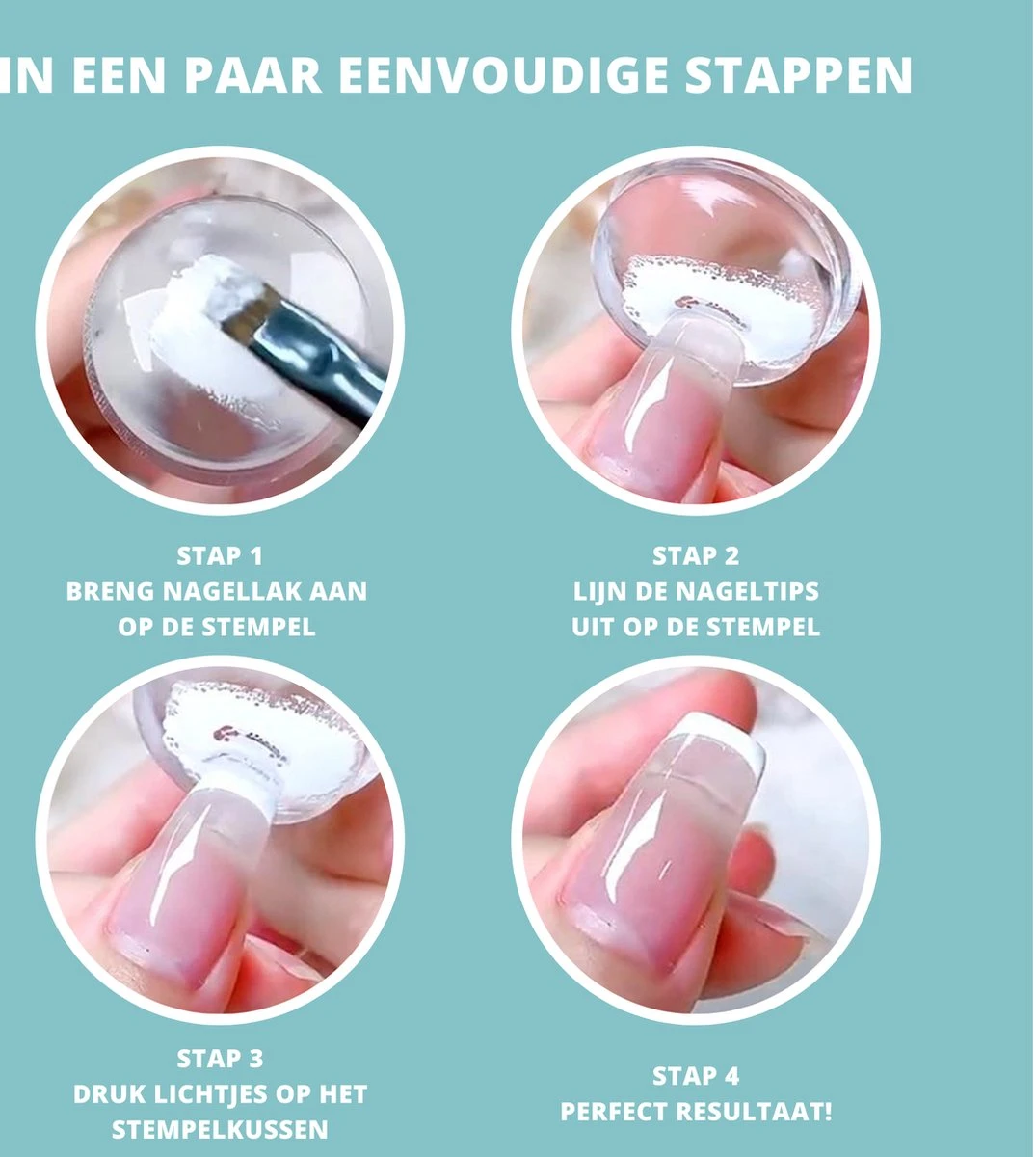 By Emily - Nagelstempel Met Schraper | Eenvoudige Franse Manicure | Nagel Kussen | Nail Art | Transparant | Stamp Set | Gel | Hoogwaardige Siliconen | Nagel Verzorging | Stempel Set | Nail Stamp | Transparante Jelly Stempel | Doorzichtig | Silicone 2 By Emily - Nagelstempel Met Schraper | Eenvoudige Franse Manicure | Nagel Kussen | Nail Art | Transparant | Stamp Set | Gel | Hoogwaardige Siliconen | Nagel Verzorging | Stempel Set | Nail Stamp | Transparante Jelly Stempel | Doorzichtig | Silicone - Afbeelding 2