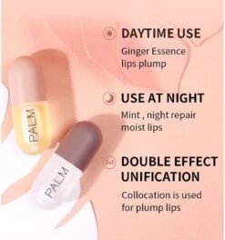 Merkloos Palm Cosmetics Lip Plumper Dag En Nacht (2 Stuks) - Lip Filler - Lip Vergroter - Volle Lippen - Gember Extract & Vitamine E - (Gratis Levering) 7 Merkloos Palm Cosmetics Lip Plumper Dag En Nacht (2 Stuks) - Lip Filler - Lip Vergroter - Volle Lippen - Gember Extract & Vitamine E - (Gratis Levering) -Mode Cosmetica Winkel 1124x1200
