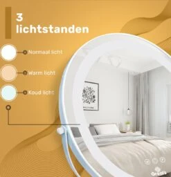 Great's® Make Up Spiegel Met LED Verlichting- ⌀ 40cm - Visagie Spiegel Rond - Extra Close Up Spiegeltje 10x - Wit -Mode Cosmetica Winkel 1157x1200 4