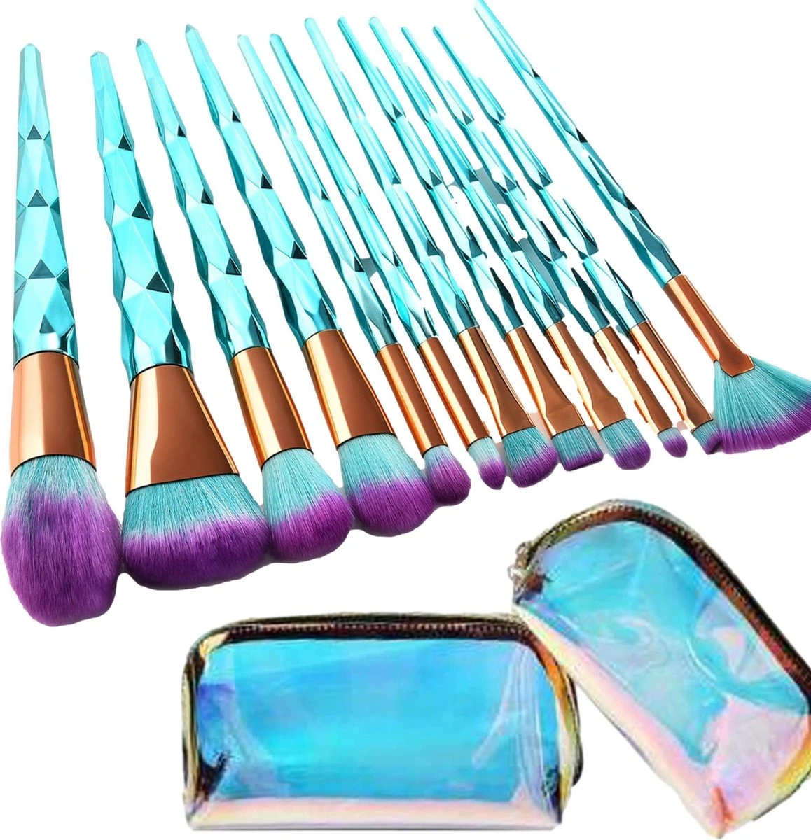 Make Up Kwasten Set - Blauwe Make Up Brush - Oogschaduw - Foundation Kwast - Poeder Kwast - Brush - Make Up - Cosmetica - Kwasten Set – Make Up Tasje - 12 Stuks - Valentijn Cadeautje Voor Haar 1 Make Up Kwasten Set - Blauwe Make Up Brush - Oogschaduw - Foundation Kwast - Poeder Kwast - Brush - Make Up - Cosmetica - Kwasten Set – Make Up Tasje - 12 Stuks - Valentijn Cadeautje Voor Haar
