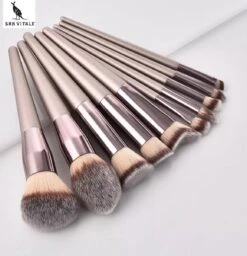San Vitale® - Luxe Professionele Make Up Kwasten Set - Make Up Brush - Vegan Penselen - Inclusief Pouch - Make Up Pouch Met 10-delig Penselen Set - Champagne/goud -Mode Cosmetica Winkel 1160x1200 16