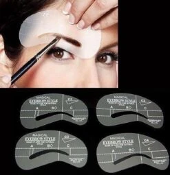 4 Stuks Wenkbrauw Mal - Template - Makeup - Sjabloon - Wenkbrauwpotlood -Mode Cosmetica Winkel 1161x1200 5