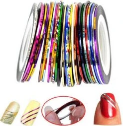 10 Rolletjes Striper 1mm Nail Art Striping Tape / Sparkolia Decoratie Sticker Nagel / Multicolor Gemengde Kleuren -Mode Cosmetica Winkel 1168x1200 2