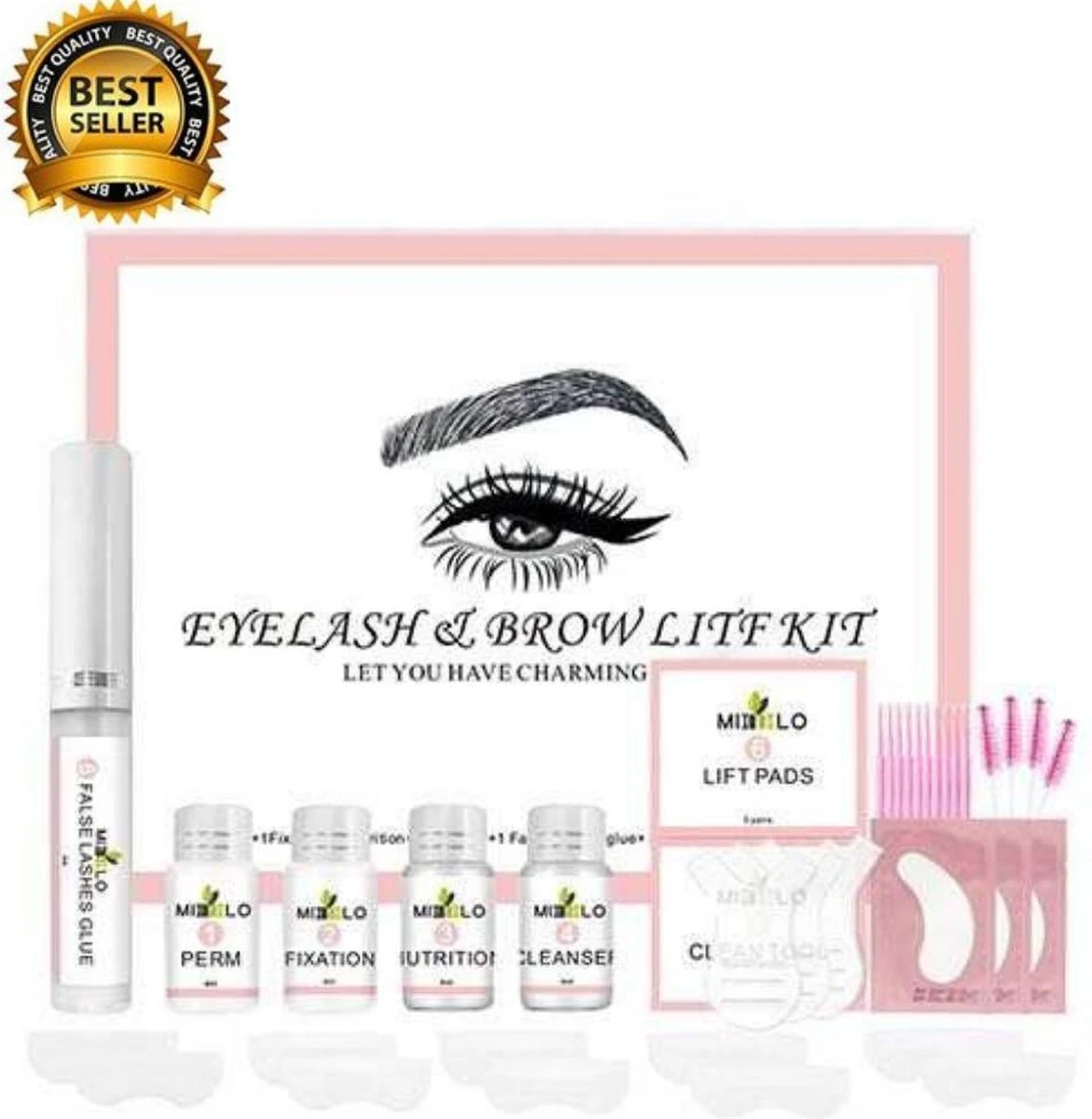 Mimlo Professionele Wimper & Wenkbrauw Lifting Set - Lash Lift Kit - Wimperlifting Set - Browlift - Permanente Wimper Kruller - Lash & Brow Lift Kit 1 Mimlo Professionele Wimper & Wenkbrauw Lifting Set - Lash Lift Kit - Wimperlifting Set - Browlift - Permanente Wimper Kruller - Lash & Brow Lift Kit