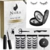 Naera Magnetische Wimpers Set - Inclusief Wimperzetter, Wimperhouder, Wimperschaar En 3 Flesjes Waterproof Eyeliner - 30 Keer Herbruikbaar - 12 Paar