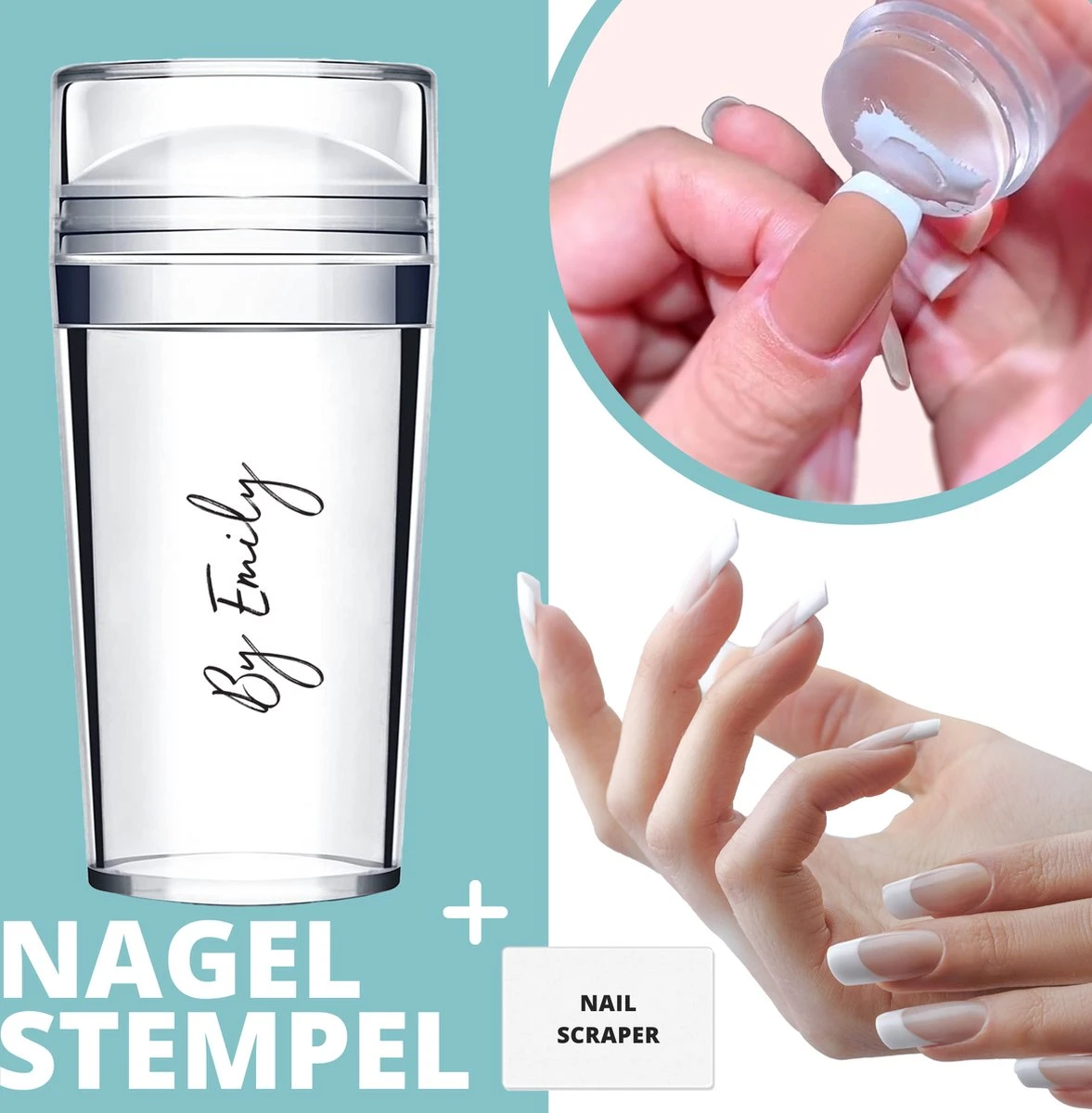 By Emily - Nagelstempel Met Schraper | Eenvoudige Franse Manicure | Nagel Kussen | Nail Art | Transparant | Stamp Set | Gel | Hoogwaardige Siliconen | Nagel Verzorging | Stempel Set | Nail Stamp | Transparante Jelly Stempel | Doorzichtig | Silicone 1 By Emily - Nagelstempel Met Schraper | Eenvoudige Franse Manicure | Nagel Kussen | Nail Art | Transparant | Stamp Set | Gel | Hoogwaardige Siliconen | Nagel Verzorging | Stempel Set | Nail Stamp | Transparante Jelly Stempel | Doorzichtig | Silicone