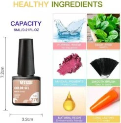 Mtssii - Gelnagel Kit - 5 ZOMER KLEUREN Gellak - Blauw, Groen, Oranje/nude, Geel En Lila- Starterkit - Manicure Set - 54 Watt UV Lamp - Gel Nagels Starterspakket - Nepnagels - -Mode Cosmetica Winkel 1181x1200