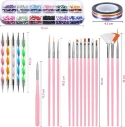 Evvie© Nail Art Kit - Penselen Met Dotting Tools - Strass Steentjes - Rhinestones - Nagel Folie - Diamantjes - Striping Tape – 65-delig 11 Evvie© Nail Art Kit - Penselen Met Dotting Tools - Strass Steentjes - Rhinestones - Nagel Folie - Diamantjes - Striping Tape – 65-delig -Mode Cosmetica Winkel 1183x1200 2
