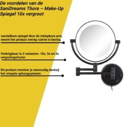 SaniDreams Thora - Make-up Spiegel-rond-zwart-10x Vergroot -Mode Cosmetica Winkel 1183x1200 7