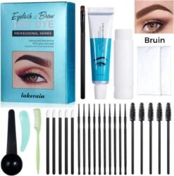 2 In 1 - Henna Wenkbrauwverf En Wimperverf - Bruin - Henna Brows - DIY Henna Brows Kit - Starterspakket Met Vele Extra's - 30 Ml