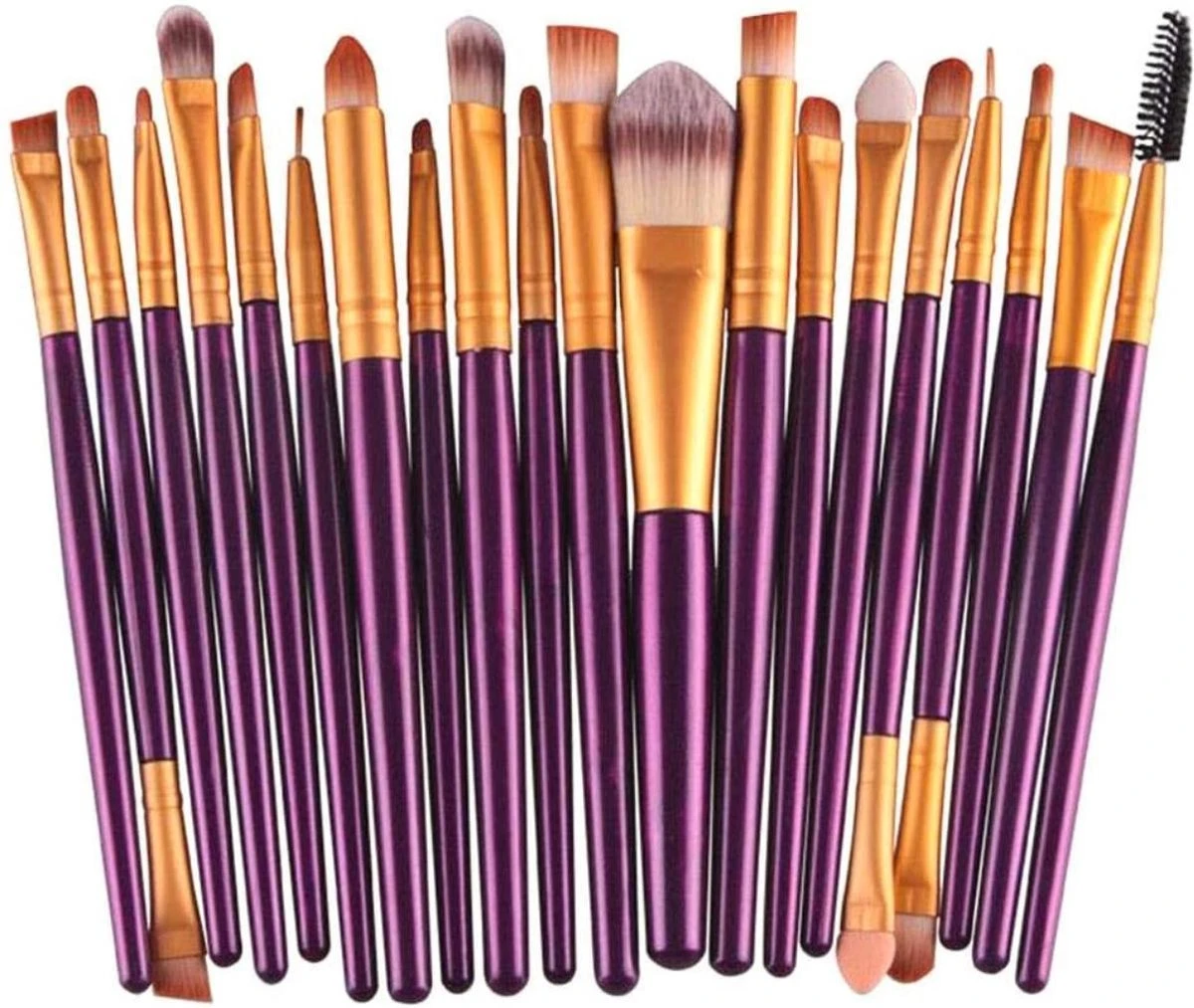 Merkloos Makeup Kwasten - Makeup Set - Makeup Geschenksets - 20delig - Paars - Goud - Able & Borret 1 Merkloos Makeup Kwasten - Makeup Set - Makeup Geschenksets - 20delig - Paars - Goud - Able & Borret