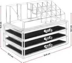 Merkloos Make-up Organizer, Make Up Opberger, 3 Laden, Opbergdoos, Make-up Bewaardoos -Mode Cosmetica Winkel 1200x1043 3