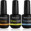 MURLEY’s Primer Base Coat Top Coat 3 In 1 Set Voor Gellak Polygel Acryl Basecoat & Topcoat - 3x 15ml - Gel Nagellak - Gelnagellak - UV / LED Lamp Gelnagels