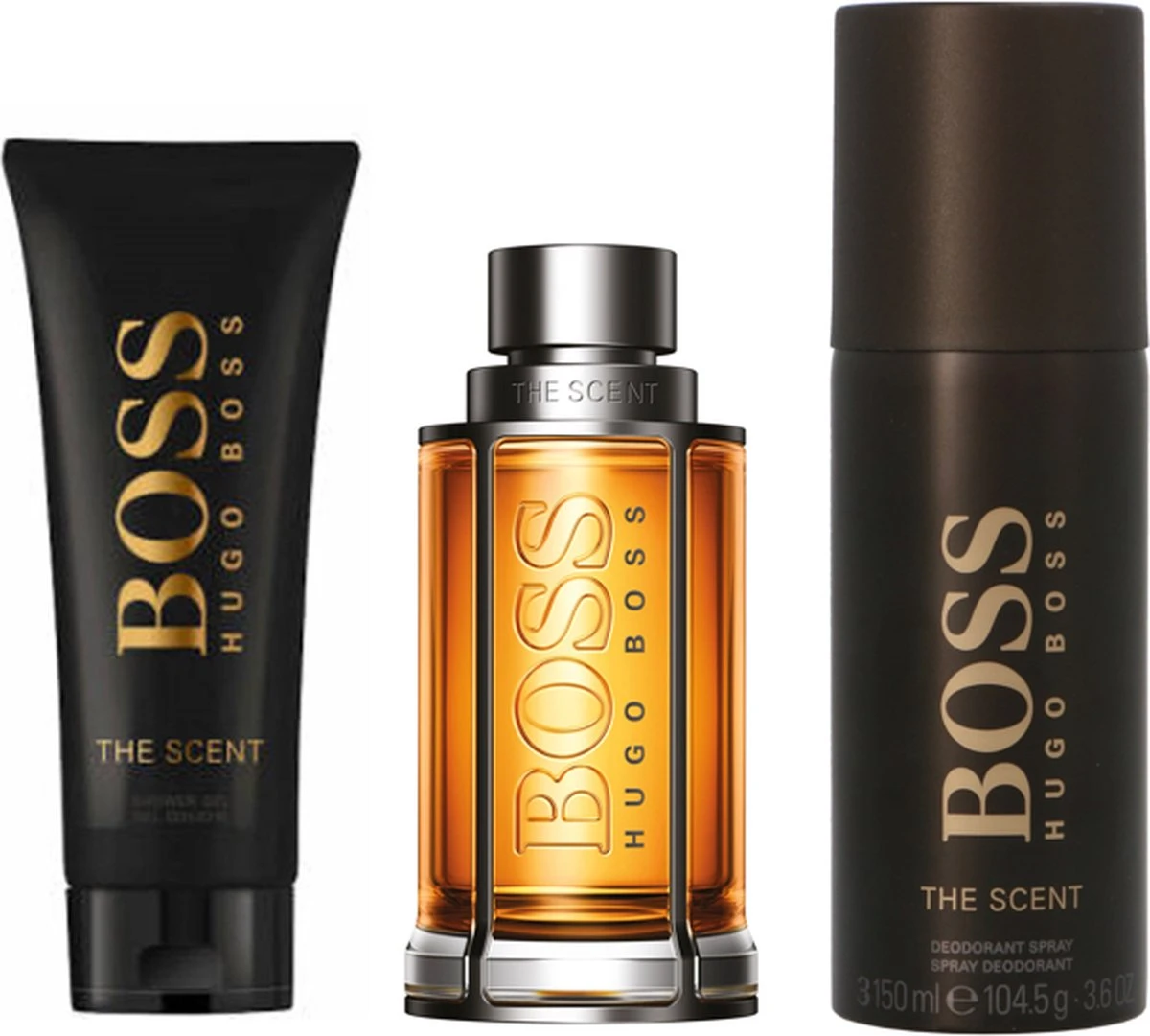 Hugo Boss The Scent - Eau De Toilette Spray 100 Ml + Deodorant Spray 150 Ml + Shower Gel 100 Ml - Geschenkset 1 Hugo Boss The Scent - Eau De Toilette Spray 100 Ml + Deodorant Spray 150 Ml + Shower Gel 100 Ml - Geschenkset