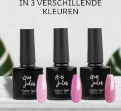 Miss Jules - Complete Gellak Starterspakket - Kleur 3 X Roze - Glanzend & Dekkend Resultaat - Inclusief UV/LED Lamp & Instructievideo (NL) -Mode Cosmetica Winkel 1200x1104