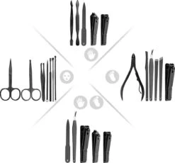 ⭐ATV PERFECTUM Luxe 18-delige - Manicure Set - Zwart Manicureset - Manicure Setje Pedicureset - Nagelschaartje - Nagelknipper – Nagelknipper Set - Manicureset - Manicuresetje -Mode Cosmetica Winkel 1200x1118