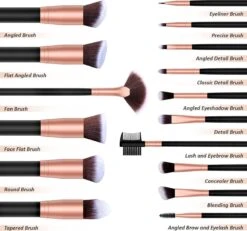 Bestope Make Up Kwasten Set Met Beauty Blenders 16 Delig - Brush Set - Kwasten Reiniger - Rosé Goud -Mode Cosmetica Winkel 1200x1122 7