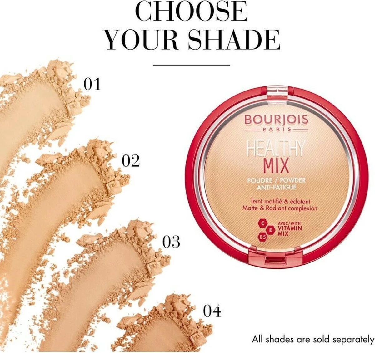 Bourjois Healthy Mix Compact Poeder - 01 Porcelain 4 Bourjois Healthy Mix Compact Poeder - 01 Porcelain - Afbeelding 4