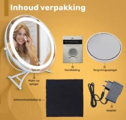 Great's® Make Up Spiegel Met LED Verlichting- ⌀ 40cm - Visagie Spiegel Rond - Extra Close Up Spiegeltje 10x - Wit -Mode Cosmetica Winkel 1200x1143 11