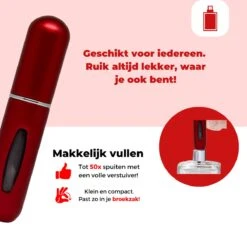 Cetins - Parfum Verstuiver Navulbaar - Mini Parfum Flesje - Reisflesje – Matt Rood -Mode Cosmetica Winkel 1200x1145 11