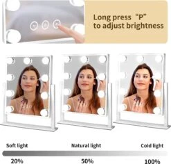 Bright Beauty Vanity Make Up Spiegel Met Verlichting - Zwart - Dimbaar Met Drie Lichtstanden 7 Bright Beauty Vanity Make Up Spiegel Met Verlichting - Zwart - Dimbaar Met Drie Lichtstanden -Mode Cosmetica Winkel 1200x1147 2