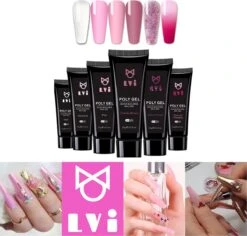 Elvi Polygel Starterskit - Complete Set Inc. USB UV/Led Mini Lamp-Nagelverlenging- Polygel 6 X 15g Perfecte Kleuren Roze - Polyacryl UV Nagellak-Quick Extension Temperature Color Changing UV Gel Pink 26 Elvi Polygel Starterskit - Complete Set Inc. USB UV/Led Mini Lamp-Nagelverlenging- Polygel 6 X 15g Perfecte Kleuren Roze - Polyacryl UV Nagellak-Quick Extension Temperature Color Changing UV Gel Pink -Mode Cosmetica Winkel 1200x1147