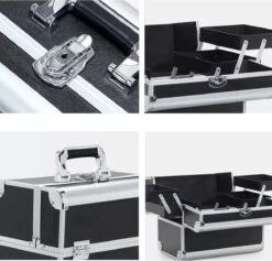 Confibel Make Up Koffer - Uitklapbaar - 5 Opbergbakken - Met Slot -Mode Cosmetica Winkel 1200x1153 6