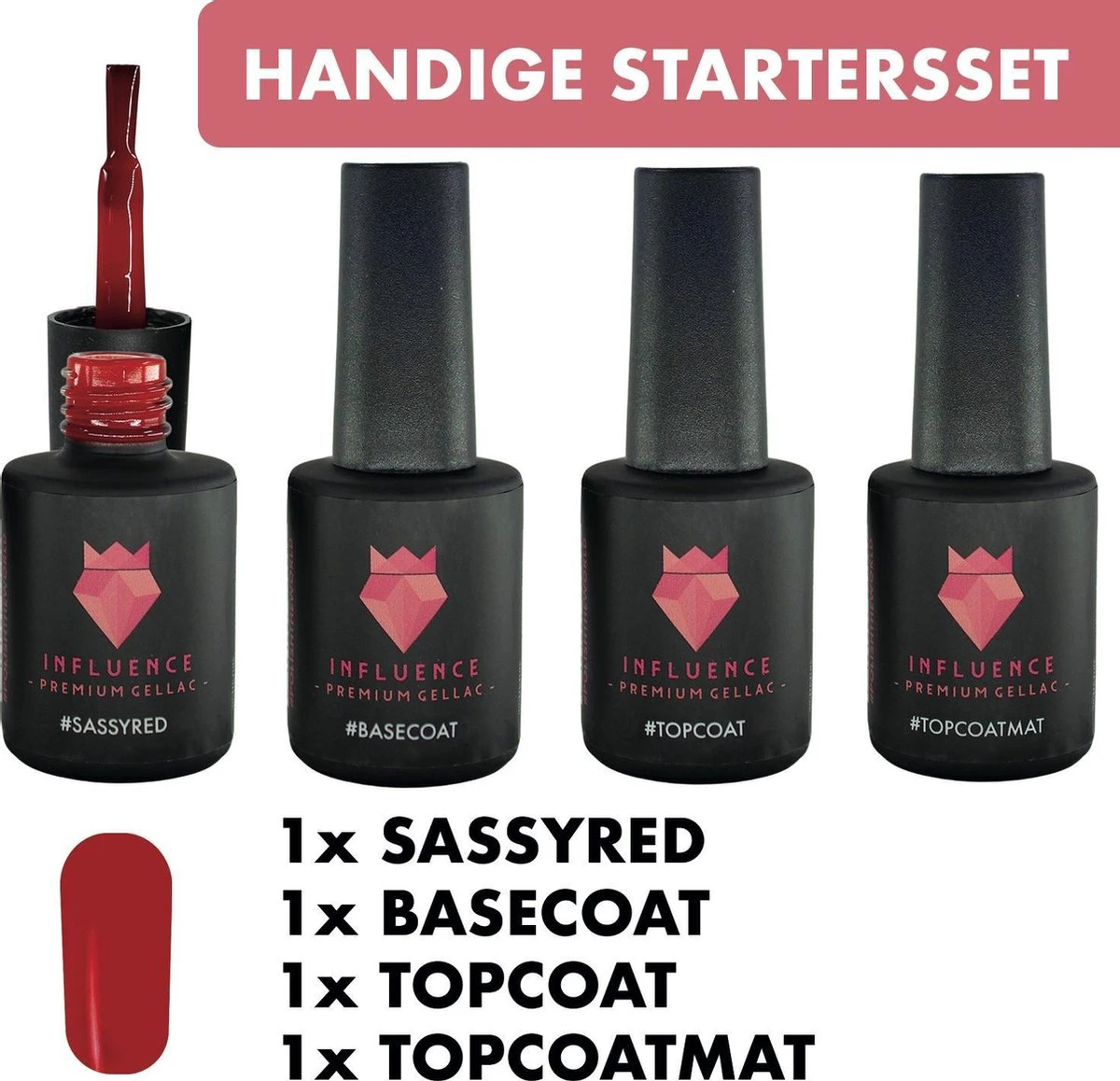 Merkloos #SASSYREDSERIE - Influence Gellac - Rode Gellak - Gellak Rood UV - UV Gellak - Gel Nagellak - Basecoat - Topcoat - Topcoatmat - No Wipe - Startersset - Kado Vrouw - Valentijns Cadeau - Kado Voor Haar - 4 X 10 Ml 1 Merkloos #SASSYREDSERIE - Influence Gellac - Rode Gellak - Gellak Rood UV - UV Gellak - Gel Nagellak - Basecoat - Topcoat - Topcoatmat - No Wipe - Startersset - Kado Vrouw - Valentijns Cadeau - Kado Voor Haar - 4 X 10 Ml