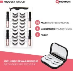 Qproducts Magnetische Wimpers - Nepwimpers - Wimperset Van 10 Wimpers 4 Eyeliners En Pincet - Inclusief Wimper Bewaardoos Met Ingebouwd Spiegeltje - Magneet Wimpers - Magnetic Lashes -Mode Cosmetica Winkel 1200x1162 5