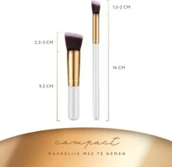 Evvie Set Van 10 Make-up Kwasten Kabuki - Wit-Goud -Mode Cosmetica Winkel 1200x1165 23