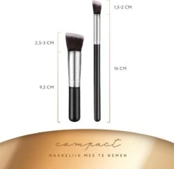 Evvie Set Van 10 Make-up Kwasten Kabuki - Zwart-Zilver -Mode Cosmetica Winkel 1200x1165 25