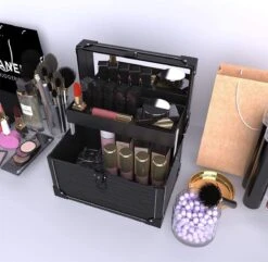 Make Up Koffer- Make Up Organizer- Beautycase -zwart -Make-upkoffer- Multifunctionele Koffer- Make-upkoffer- Sieradenkoffer- Kapperskoffer- Afneembare Schouderriem- Klassieke Zwarte Beautycase -Mode Cosmetica Winkel 1200x1171 8