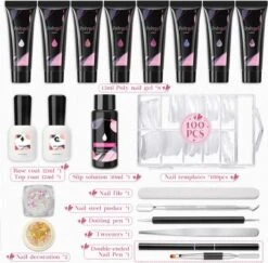 Merkloos Nagels Set - 8 Kleuren - Nagels Starter Set - Met Toplaag, Basislaag, Slipoplossing, Nagelverlengingsgel, Gel Builder - Voor DIY Voor Beginners - Beste Cadeau -Mode Cosmetica Winkel 1200x1182 1