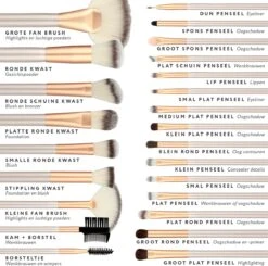 Evvie 24-delige Make-up Kwastenset - Beige/Goud - In Etui Marble -Mode Cosmetica Winkel 1200x1190 8