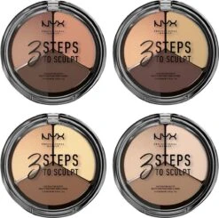 NYX Professional Makeup 3 Steps To Sculpt Face Sculpting Palette - Light 3STS02 - Highlighter En Contouring Make-up - 15 Gr -Mode Cosmetica Winkel 1200x1192 7