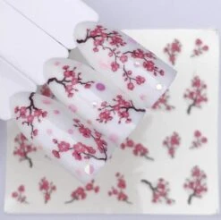 Hiden | Kersen Bloesem Met Takken - Nail Art - Decoraties - Water Transfer Nagelstickers - Beauty & Make-up | 24 Stickers