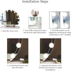 Merkloos LED Spiegel | 10 LEDS | Make-up Spiegel | Helderheid Aanpasbaar | USB Voeding | Geheugenfunctie -Mode Cosmetica Winkel 1200x1196 18