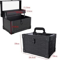 Make Up Koffer- Make Up Organizer- Beautycase -zwart -Make-upkoffer- Multifunctionele Koffer- Make-upkoffer- Sieradenkoffer- Kapperskoffer- Afneembare Schouderriem- Klassieke Zwarte Beautycase -Mode Cosmetica Winkel 1200x1196 19