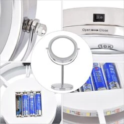 A&K Make Up Spiegel Met Ringverlichting | LED Verlichting | Scheerspiegel - Zilver -Mode Cosmetica Winkel 1200x1196 20