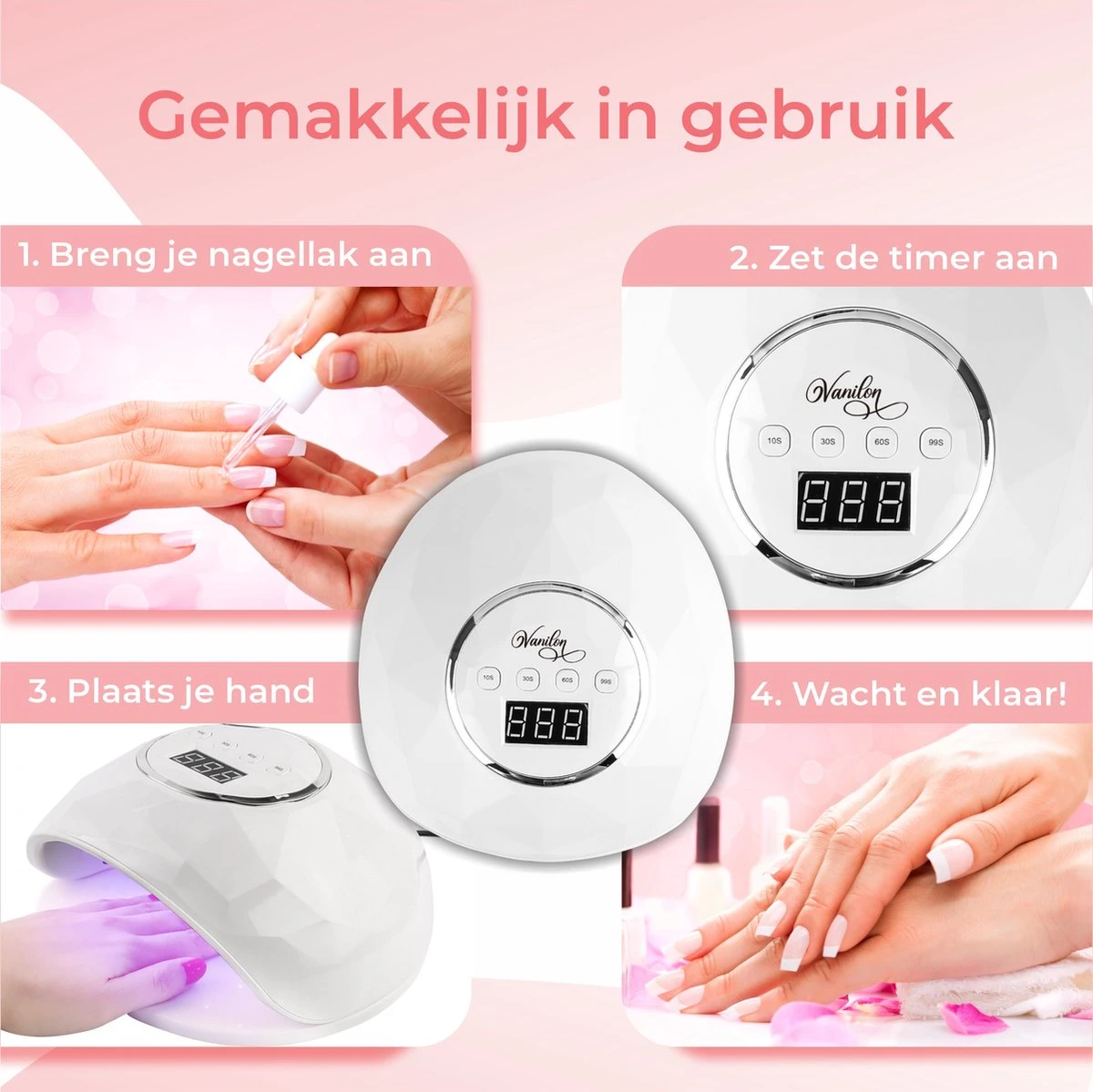 Vanilon UV Lamp Gelnagels - Gellak Nagel Droger - 86W LED - 2,5 Meter Snoer 5 Vanilon UV Lamp Gelnagels - Gellak Nagel Droger - 86W LED - 2,5 Meter Snoer - Afbeelding 5