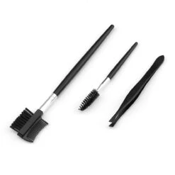 Wenkbrauw Trimmer Set - 8-delig – Met Epileer Pincet, 2x Wenkbrauw Schaartje, 2x Wenkbrauwmesje, Wenkbrauw Borstel, Wenkbrauwpotlood, Spoolie – In Stevige Etui - Zwart -Mode Cosmetica Winkel 1200x1200 1076