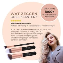 Bestope Make Up Kwasten Set Met Beauty Blenders 16 Delig - Brush Set - Kwasten Reiniger - Rosé Goud -Mode Cosmetica Winkel 1200x1200 1111