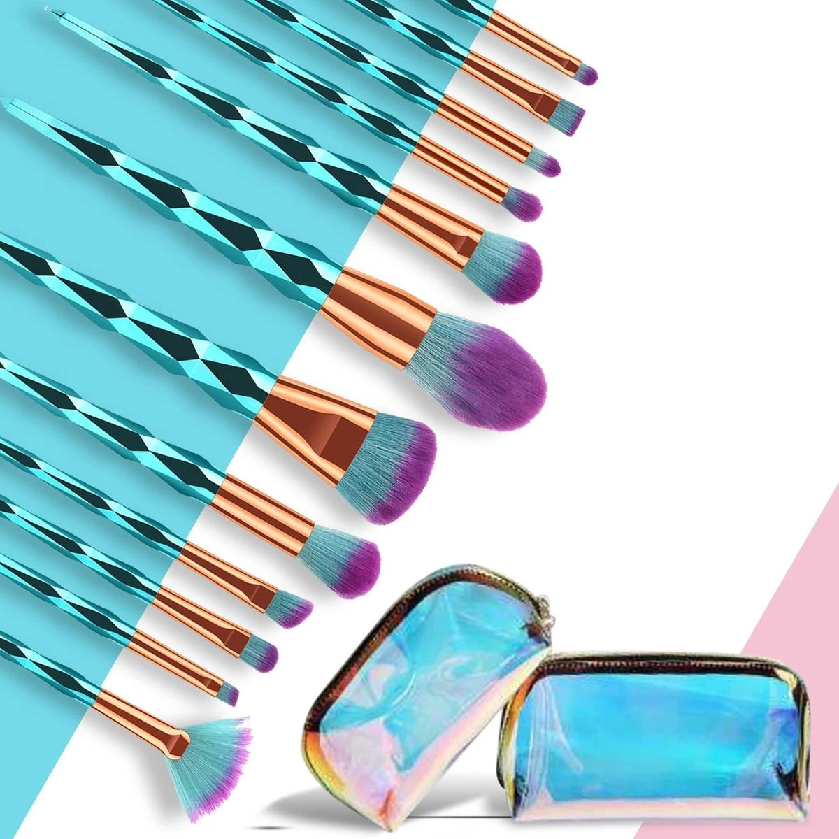 Make Up Kwasten Set - Blauwe Make Up Brush - Oogschaduw - Foundation Kwast - Poeder Kwast - Brush - Make Up - Cosmetica - Kwasten Set – Make Up Tasje - 12 Stuks - Valentijn Cadeautje Voor Haar 5 Make Up Kwasten Set - Blauwe Make Up Brush - Oogschaduw - Foundation Kwast - Poeder Kwast - Brush - Make Up - Cosmetica - Kwasten Set – Make Up Tasje - 12 Stuks - Valentijn Cadeautje Voor Haar - Afbeelding 5