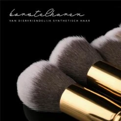 Evvie Set Van 10 Make-up Kwasten Kabuki In Etui Marble - Zwart-Goud -Mode Cosmetica Winkel 1200x1200 1128