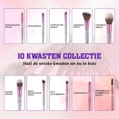Make Up Kwasten Set - Make Up Brush - Oogschaduw - Foundation Kwast - Poeder Kwast - Brush - Make Up - Cosmetica - Kwasten Set – Make Up Tasje - 10 Stuks -Mode Cosmetica Winkel 1200x1200 1136