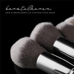 Evvie Set Van 10 Make-up Kwasten Kabuki - Zwart-Zilver -Mode Cosmetica Winkel 1200x1200 1141