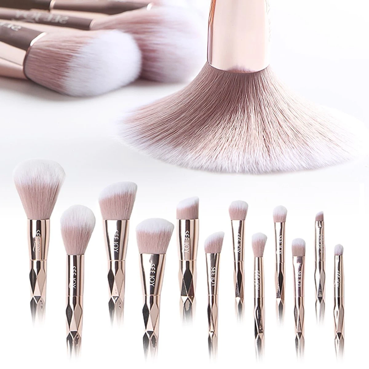 BeauRose Make Up Kwasten Set - Make Up Brush - Oogschaduw - Foundation Kwast - Poeder Kwast - Brush - Make Up - Cosmetica - Kwasten Set – Make Up Tasje - 12 Stuks 1 BeauRose Make Up Kwasten Set - Make Up Brush - Oogschaduw - Foundation Kwast - Poeder Kwast - Brush - Make Up - Cosmetica - Kwasten Set – Make Up Tasje - 12 Stuks